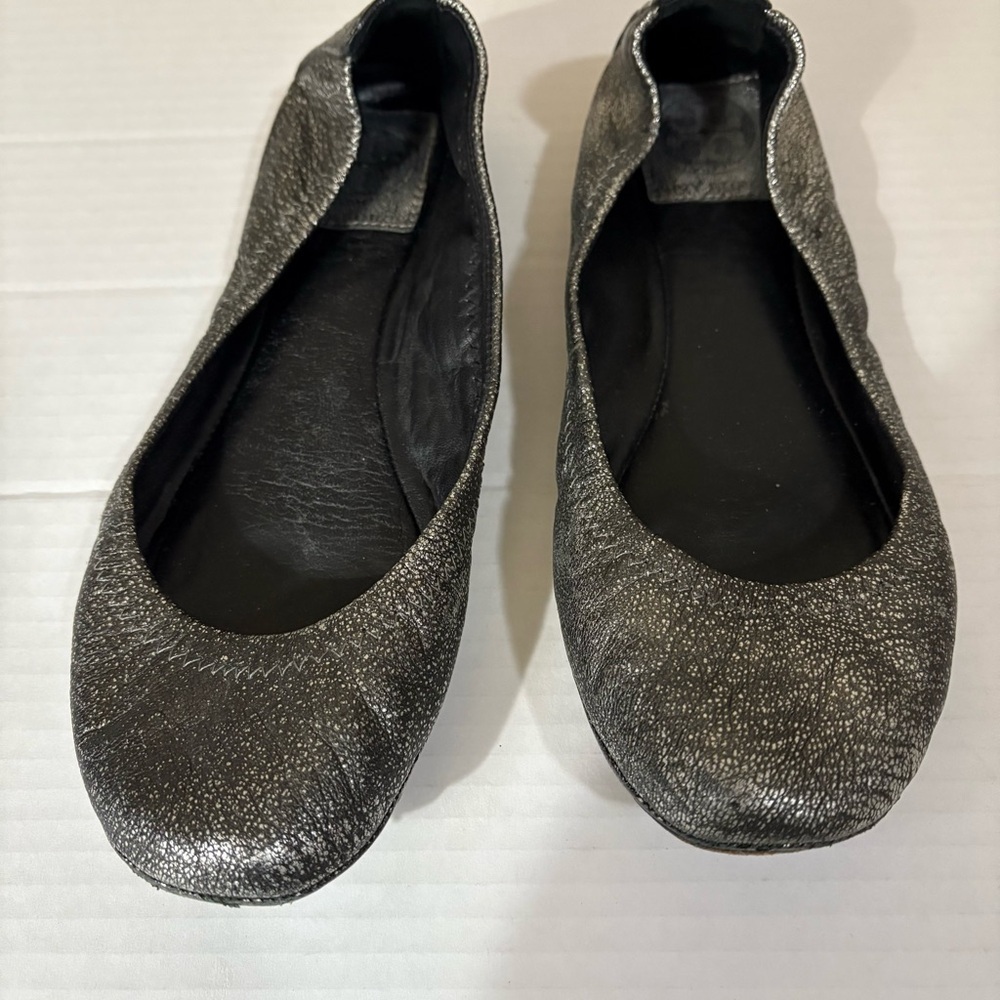 TORY BURCH Silver Ballerina Flats